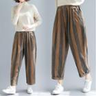 Striped Harem Pants Stripe - Coffee - L