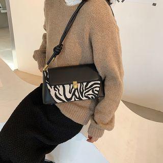 Printed Panel Flap Shoulder Bag