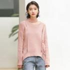 Distressed Loose-fit Cutout Knitted Sweater