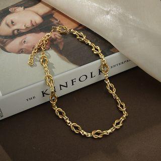 Knot Alloy Choker 1pc - Gold - One Size