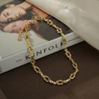 Knot Alloy Choker 1pc - Gold - One Size