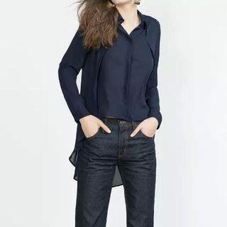 Dip-back Chiffon Shirt