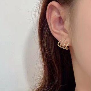 Layered Rhinestone Alloy Earring