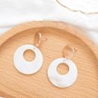 Alloy Disc Shell Hoop Dangle Earring 1 Pair - White - One Size