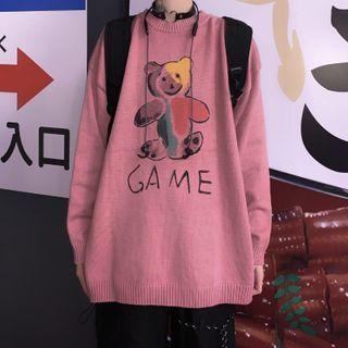 Bear Cartoon Printed Sweater