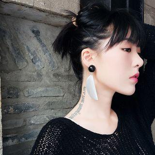 Brushed Geometric Alloy Dangle Earring
