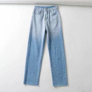 Gradient High-waist Straight-leg Jeans