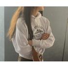 Raglan Fleece-lined Letter Hoodie