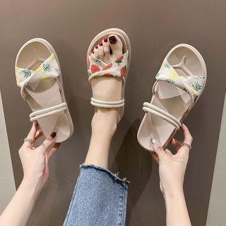 Fruit Print Strappy Sandals