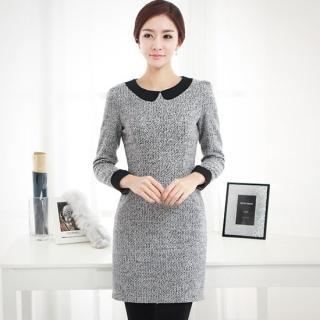 Peter-pan Collar 3/4-sleeve Dress