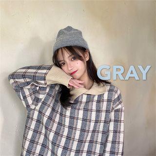 Turtle Neck Plaid Sweater