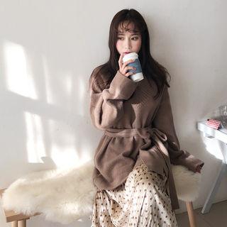 V-neck Sweater With Sash