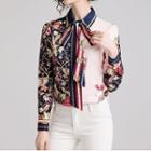 Ribbon Flower Print Shirt