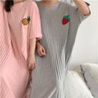 Fruit Embroidered Loose-fit Short-sleeve Sleepdress
