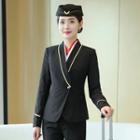 Single-button Blazer / V-neck Blouse / Dress Pants / Vest / Mini Skirt / Set