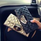 Quilted Twist Lock Long Wallet