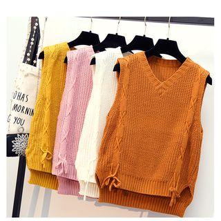 Round Neck Ribbed Knit Vest