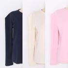Sharp-shoulder Plain T-shirt