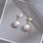 Faux Pearl Drop Earring Eh1252 - 1 Pair - White - One Size
