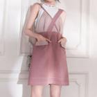Two-tone Mini A-line Jumper Dress