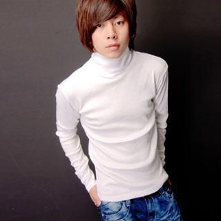 Turtleneck Long Sleeve T-shirt White