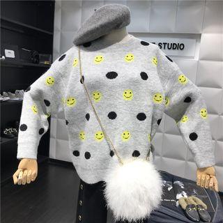 Smiley Face Dotted Sweater