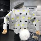 Smiley Face Dotted Sweater