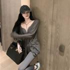 Strappy Camisole Top / Light Jacket / Leggings