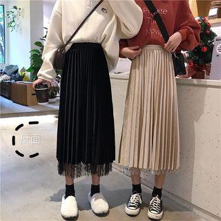 Reversible Accordion Pleated Midi Skirt