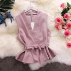 V-neck Tie Waist Vest