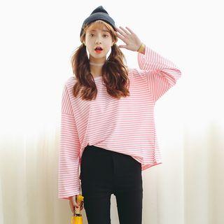 Long-sleeve Striped Loose-fit Top