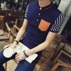 Striped Short-sleeve Polo Shirt