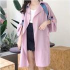Plain Trench Coat Pink - One Size