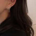 Chained Geometric Sterling Silver Earring
