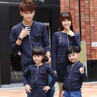 Family Matching Bomber Jacket / Long-sleeve T-shirt Dress