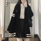 Shirt / Pleated A-line Skirt / Cardigan / Set