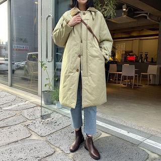 Corduroy-collar Padded Safari Jacket