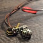 Grenade Faux Leather Necklace Coffee - One Size