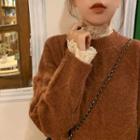 Lace Sheer Top / Cable Knit Top