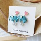 Faux Pearl Elephant Drop Earring / Clip-on Earring