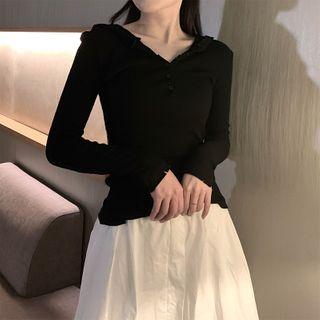 Button Hoodie Black - One Size