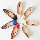 Ribbon Round-toe Patent Flats