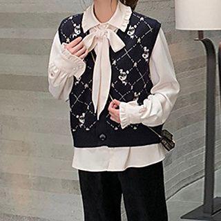 Dog Print Sweater Vest