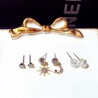 Set: Rhinestone / Moon & Star / Faux Crystal Earring Set - As Shown In Figure - One Size