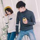 Couple Matching Long-sleeve Embroidered Knit Top