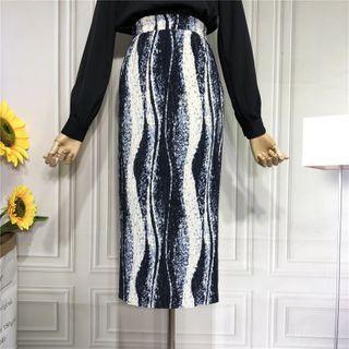 Striped Split Shift Skirt