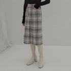 Patch-pocket Midi Tweed Skirt