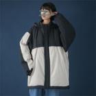 Color Block Padded Hooded Coat