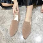 Furry Pointed Plain Flats