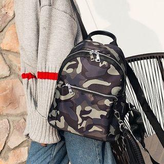 Camo Print Oxford Backpack
